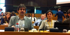 Pello Urizar Lorena Lopez de Lacalle en Bruselas