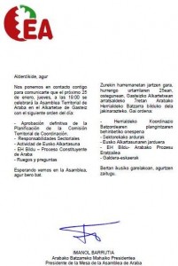 Asamblea de Eusko Alkartasuna de Araba  @ Alkartetxe de Gasteiz 