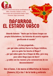"Nafarroa, el Estado Vasco". Conferencia en Bilbo