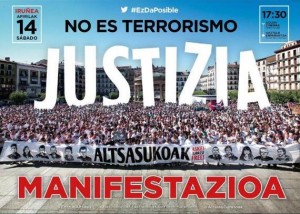 Manifestación de apoyo a los jóvenes de Altsasu