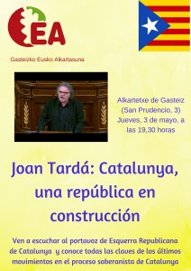 Conferencia de Joan Tardá, portavoz de ERC en el Congreso  @ Alkartetxe de Gasteiz (San Prudencio, 3) 