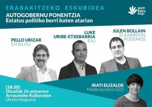 "Autogobernu ponentzia. Estatus politiko berri baten atarian" @ Kulturate. Arrasate