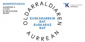 Euskalgintzaren Kontseiluak deitutako manifestazioa euskararen aurkako oldarriaren aurrean